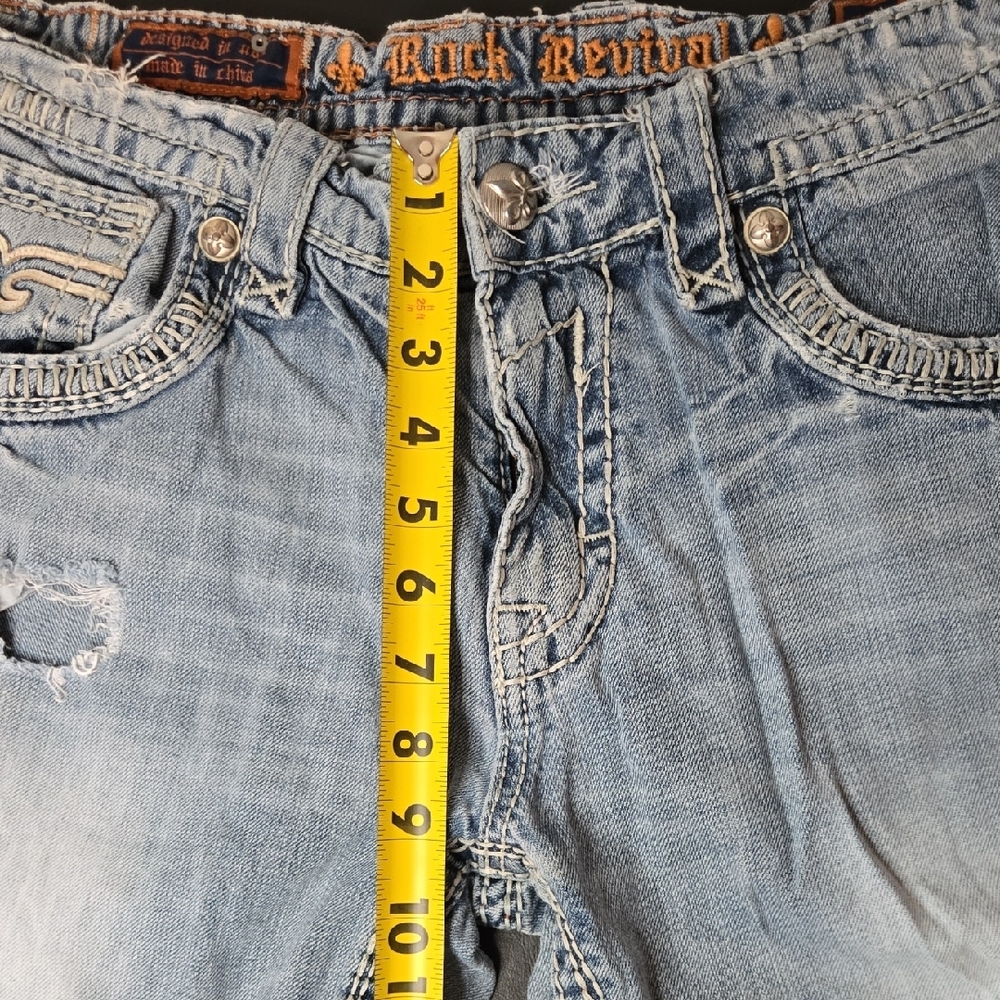 Rock Revival Boot Cut Ripped Jeans in Light Blue - Picture 16 of 16